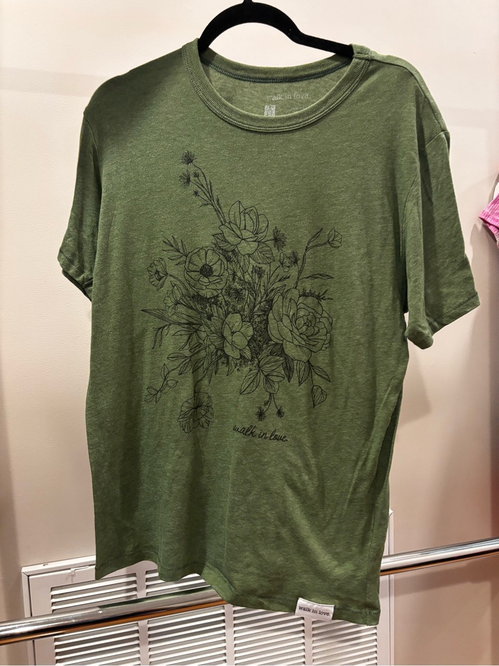 Walk in Love Olive Green Floral Short Sleeve Tee
